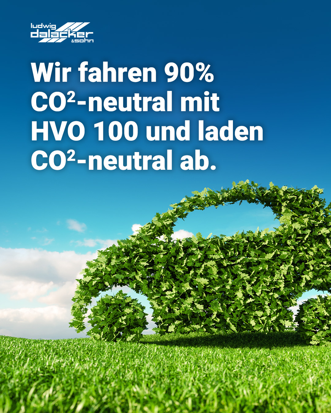 Grünes Auto aus Blättern symbolisiert umweltfreundliche Mobilität