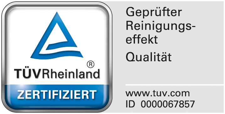 TÜV Rheinland zertifizierte Qualität Reinigungseffekt