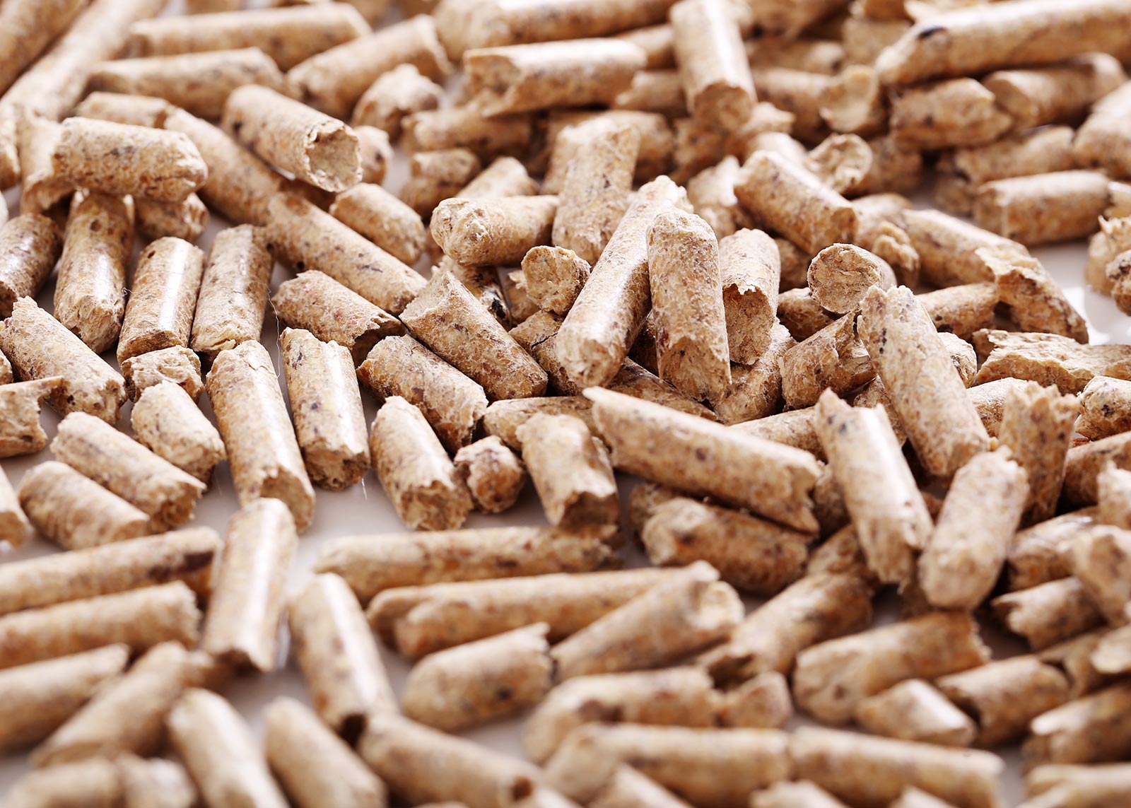 Nahaufnahme von Holzpellets als Brennstoff