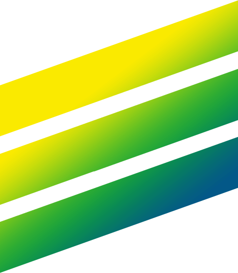 Schräge bunte Linien in Gelb, Grün und Blau